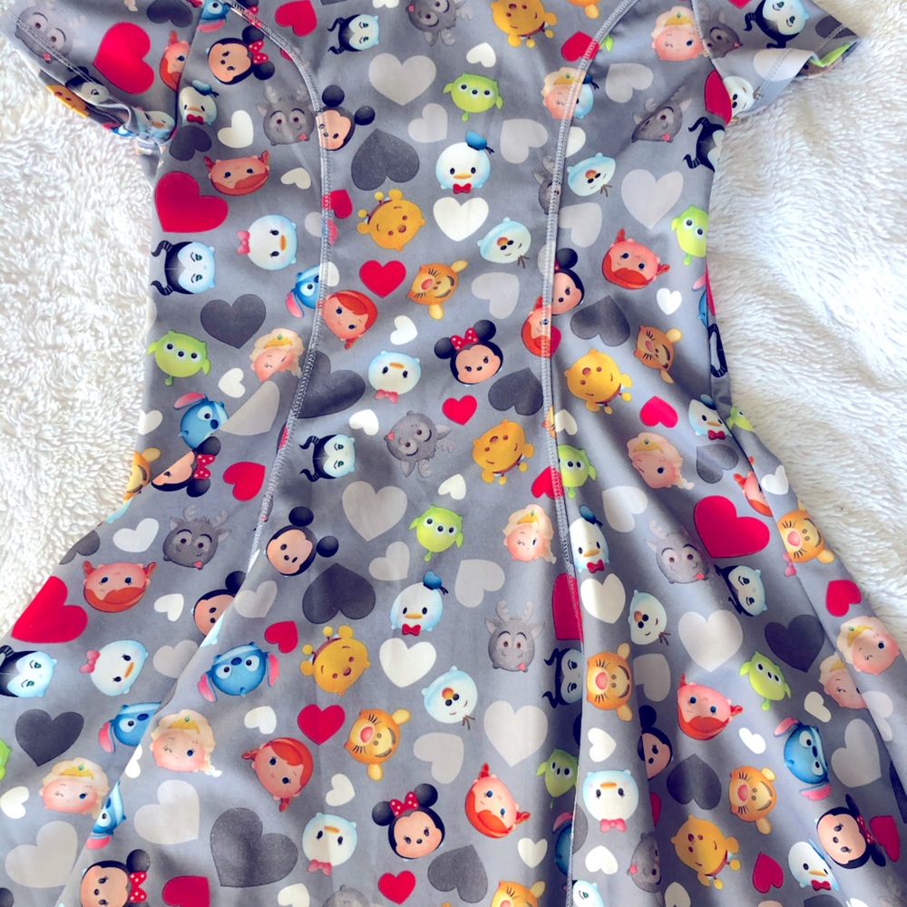 Disney Tsum Tsum Grey Skater Dress